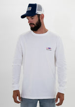 Load image into Gallery viewer, Fishing Long sleeve white &quot;Never stop the chase&quot;
