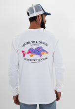 Load image into Gallery viewer, Fishing Long sleeve white &quot;Never stop the chase&quot;
